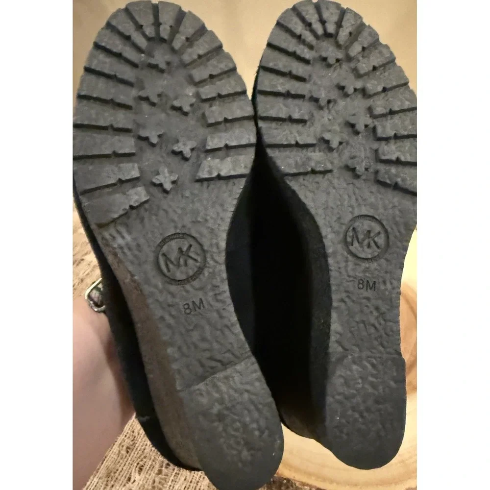 Michael Kors Woman's Rory Loafers‎ Wedge Pumps Black Velvet Size 8M